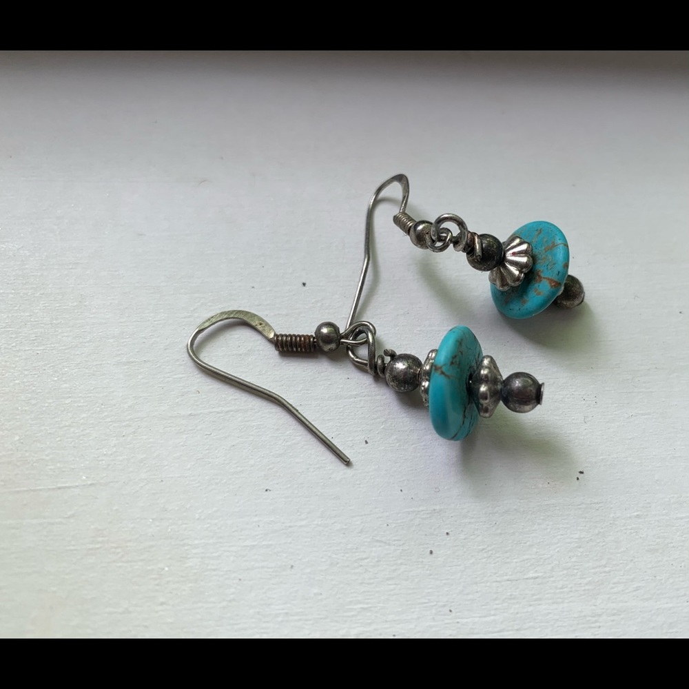 Turquoise & Sterling Silver Drop Earrings